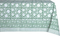 ATOSII Shalimar Green 100% Cotton Rectangle Fall Tablecloth, Handblock Floral Table Cloth Linen for Kitchen Dining I Parties Wedding Outdoors Christmas Thanksgiving I Fall Home Decor 60 X 90 Inches