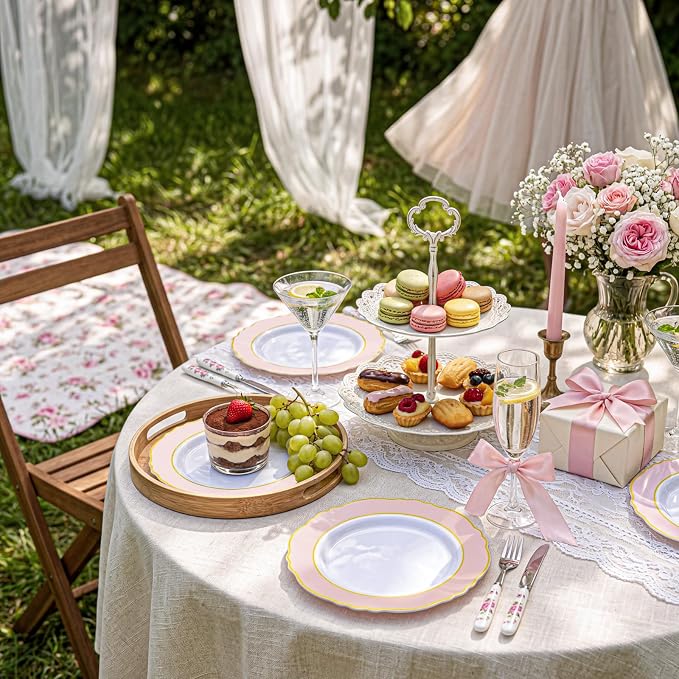 60pcs Pink Dessert Plates - Image 8