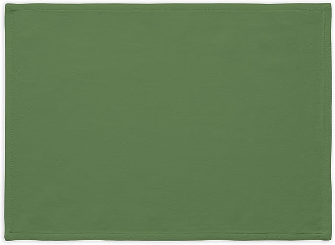 Calicot Placemats Set of 6 100% Cotton Washable Cloth Place Mats, Reusable Table Mats for Spring/Summer & Thanksgiving Christmas Decorations Kitchen Dining Party Wedding (Juniper Green, 13" x 19")