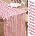 Asee'm 12pcs Blush Pink Cheesecloth Table Runner Summer 10FT Gauze Sheer | Boho by Aseem
