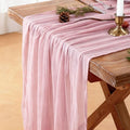 Cheesecloth Table Runner, 120 Inch 10 FT, Dusty Pink | 1 Pack, 35x120 Inches by Mkobon