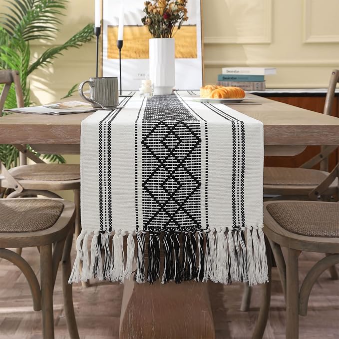 Woven Table Runners Farmhouse Style, Boho Table Runners 72 inches Long - Image 7