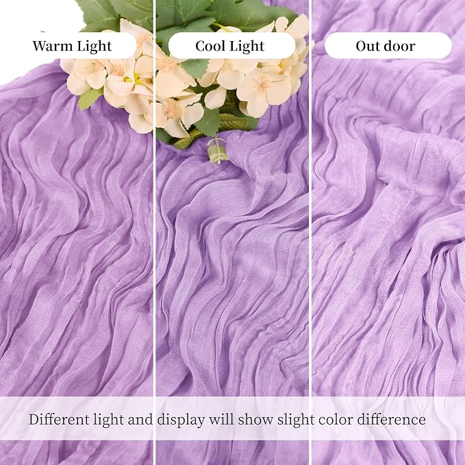 6 Pack Lavender Cheesecloth Table Runner, 17 x 108 Inch, Gauze Cheese Cloth - Image 6