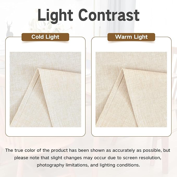 Faux Linen Table Runner Water Resistant 13 x 48 in, Neutral | Farmhouse Rustic - Image 4