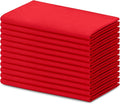 Blue Needles Solid Cloth Napkins Set of 12 Red 100% Cotton Dinner Napkins 18x18 inches - Soft, Reusable, Absorbent & Washable Linen, Ideal for Valentine's Day Events, Parties & Everyday Use