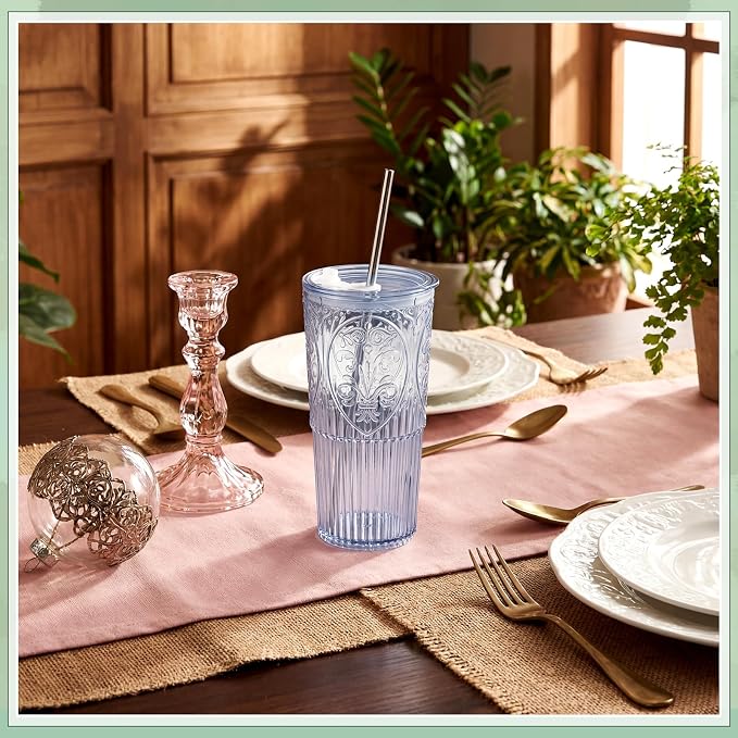 4 Set 20oz Vintage Plastic Tumbler - Image 5