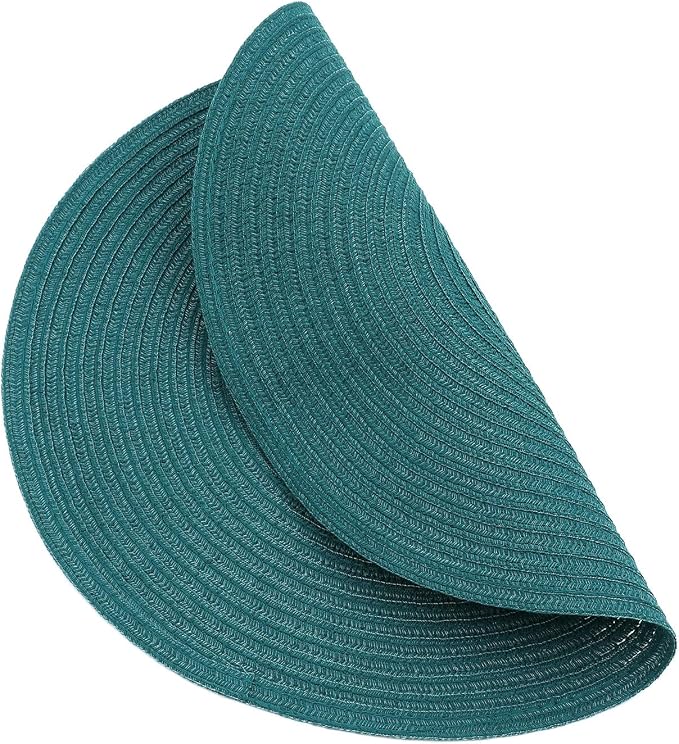 SHACOS Round Placemats Set of 8 Woven Braided Table Placemats 15 inch Circle - Image 7