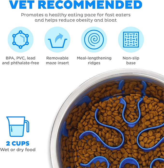Outward Hound Fun Feeder Stainless-Steel Slo Bowl - Image 3