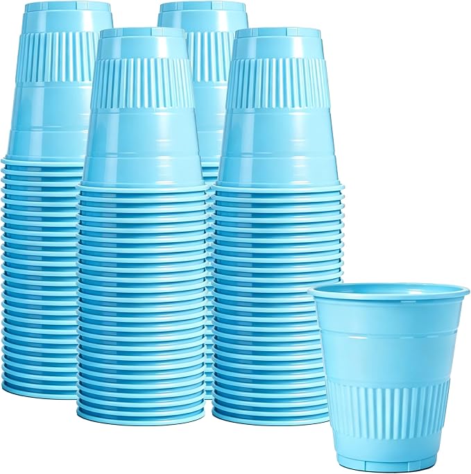 TashiBox 5 oz Disposable Plastic Cups, Sky Blue by TashiBox