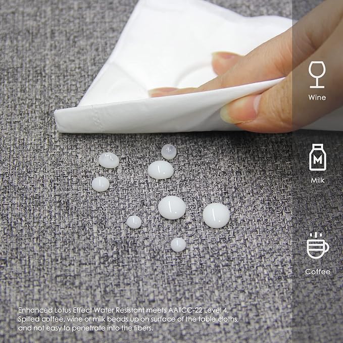 BALCONY & FALCON Rectangle Tablecloth Washable Wrinkle Resistant and Water Proof Table Cloth Decorative Linen Fabric Tablecloths for Dining Parties Kitchen Wedding and Outdoor Use (Gray, 55x95)