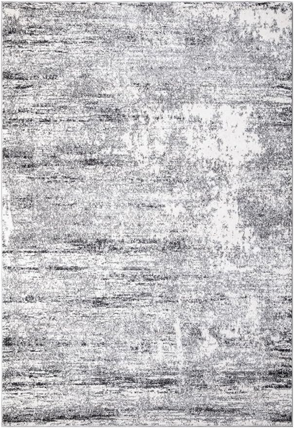 Keen Home Design Area Rugs - Non-Shedding, Thick Pile Abstract Rugs for Kitchen, Living Room, Bedroom, Dining Room, Entryway (Abstract Cream/Grey, 5'3'' x 7'7'')