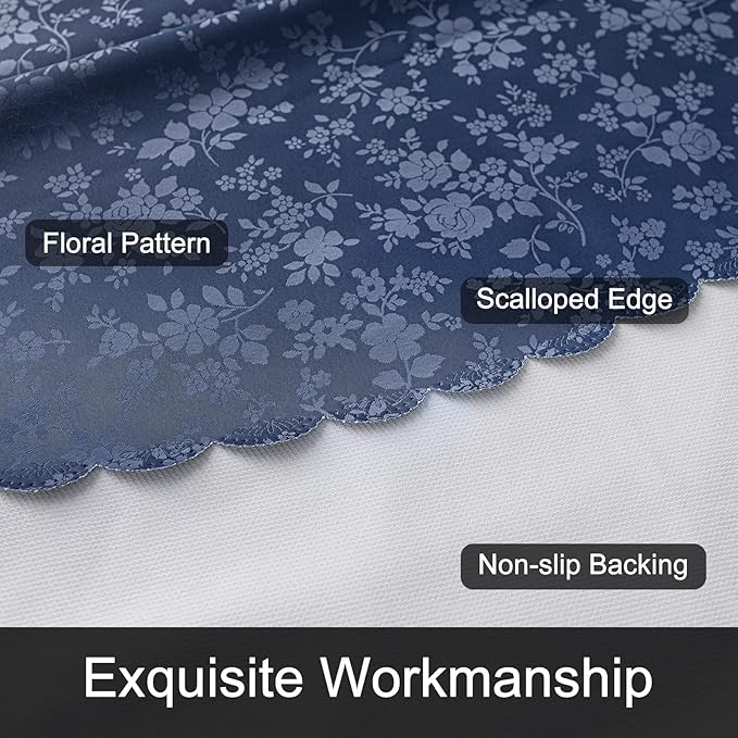 Smiry Rectangle Table Cloth, Waterproof Heavy Duty Vinyl Tablecloth, Wipeable Washable Table Cover for Kitchen and Dining Room (Navy Blue, 54" X 108")