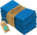 Ruvanti Cloth Napkins Set of 12, 18x18 Inches Napkins Cloth Washable, Soft, Durable, Absorbent, Cotton Blend. Table Dinner Napkins Cloth for Hotel, Lunch, Restaurant, Wedding Event, Parties - Blue