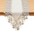 Natural Beige Floral Lace Table Runner Dresser Scarf | Lace Runner, Wedding & by Winotic