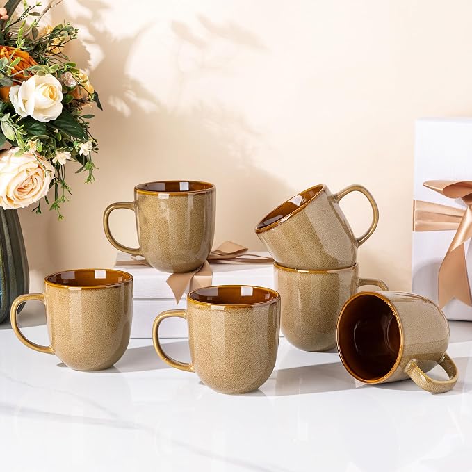LERATIO Ceramic Coffee Mugs Set of 6, 12oz Handmade Coffee Mugs Set | Large - Image 7