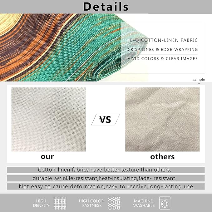 Table Runner and Placemats Set of 6, Abstract Geometric | Yellow Black Grey Art - Image 4