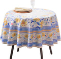Maison d' Hermine Table Cloth Round Table 100% Cotton 69 Round Inches Tablecloth Reusable Decorative for Dining Room Farmhouse Home Valentines Day Decorations Spring Summer - Girassol