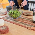 Homespice Chester Jute Braided Dinner Table Runner, Rustic Lodge Decor, Set of 2, Red Rectangle 8x28 - Rich Colors, Easy to Clean, Durable and Protects Furniture