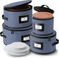 Fine China Storage Containers Hard Shell, 4 Piece Dish Storage Containers by HearthHarbor