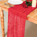 Snowkingdom 10 Ft Red Valentine's Day Cheesecloth Table Runner, 120 inch Long by Snowkingdom