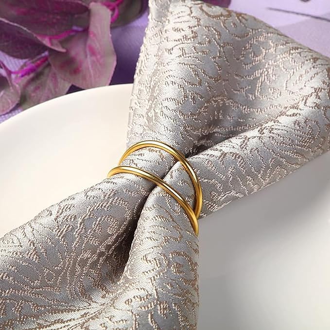 Gold Napkin Rings-12 PCS Metal Spiral Napkin Rings(Spiral) Napkin Holders Buckles for Family Dinner, Wedding, Party,Table Decorations
