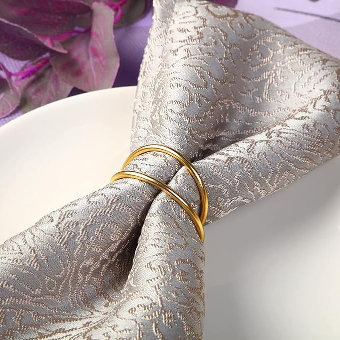 Gold Napkin Rings-12 PCS Metal Spiral Napkin Rings | Napkin Holders Buckles - Image 5