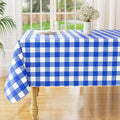 misaya Rectangle Waterproof Vinyl Table Cloth, Buffalo Flannel Backed Tablecloth, Wipeable Plastic Table Cover for Seaside, Picnic, Outdoor (52" x 70", White and Blue)