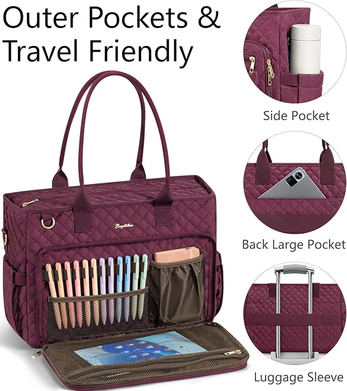 Bagstellar Teacher Tote Bag for Women, 15.6" Laptop Work Tote Computer Bag | - Image 6