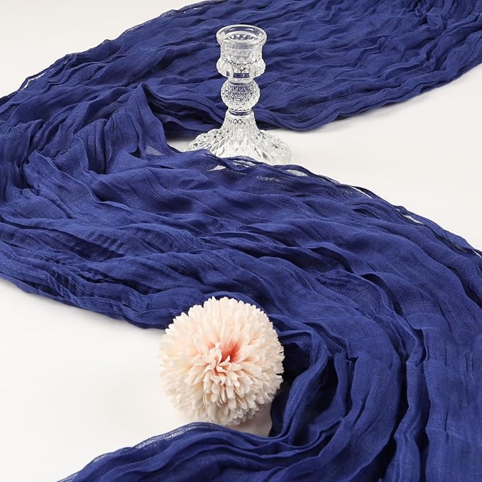 12 Pack 10Ft Royal Blue Cheesecloth Table Runner 23 x 120 Inch | Gauze Rustic - Image 3