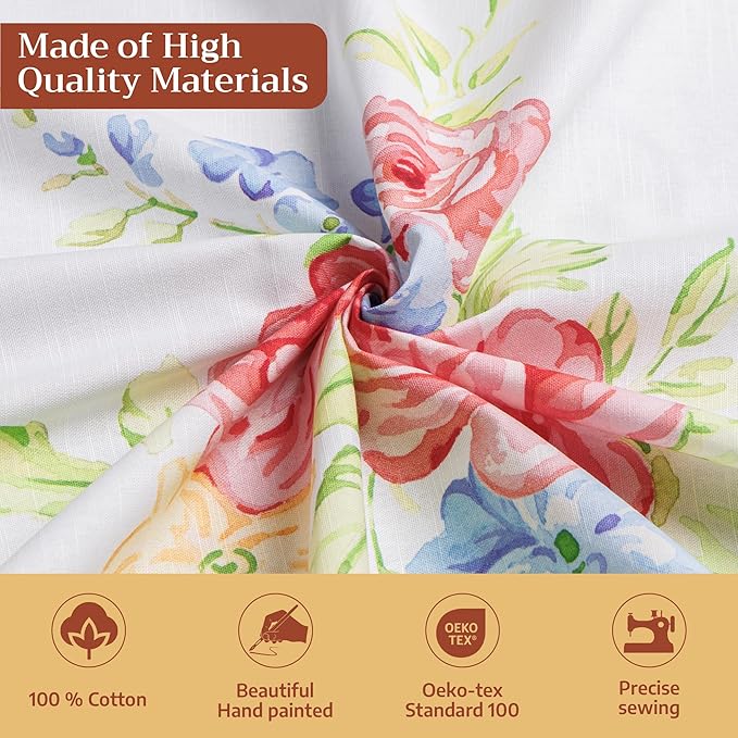 Maison d' Hermine Table Cloth Rectangle Table 100% Cotton 70 x 140 Inches Tablecloth Reusable Decorative for Dining Room Farmhouse Home Valentines Day Decorations Spring Summer - Vintage Floral