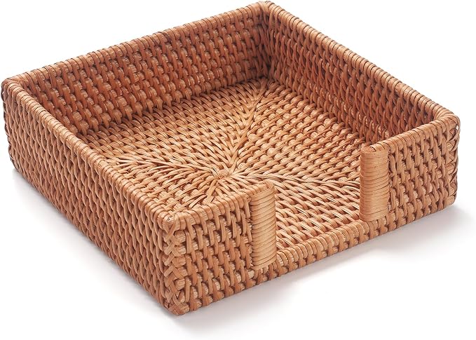 Rattan Napkin Holder Square, Napkin Holders by YANGQIHOME