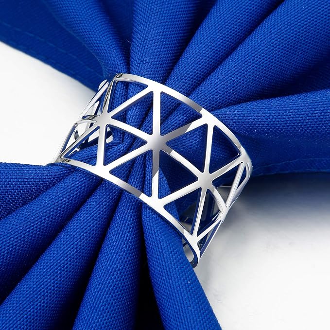 Patelai 12 Pieces Napkin Rings Hollow Out Napkin Holders Xmas Napkin Buckle - Image 2