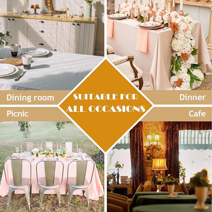 BALCONY & FALCON Table Cloth – Waterproof, Wrinkle Resistant & Washable Large Rectangle Tablecloth and Table Cover for Dining Room, Kitchen, Outdoor, Party & Birthday Use (Hunter Green, 91" x 132")