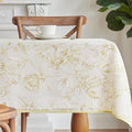 jinchan Yellow Floral Linen Rectangle Table Cloth 50 x 70 Inch | Soft floral by JINCHAN