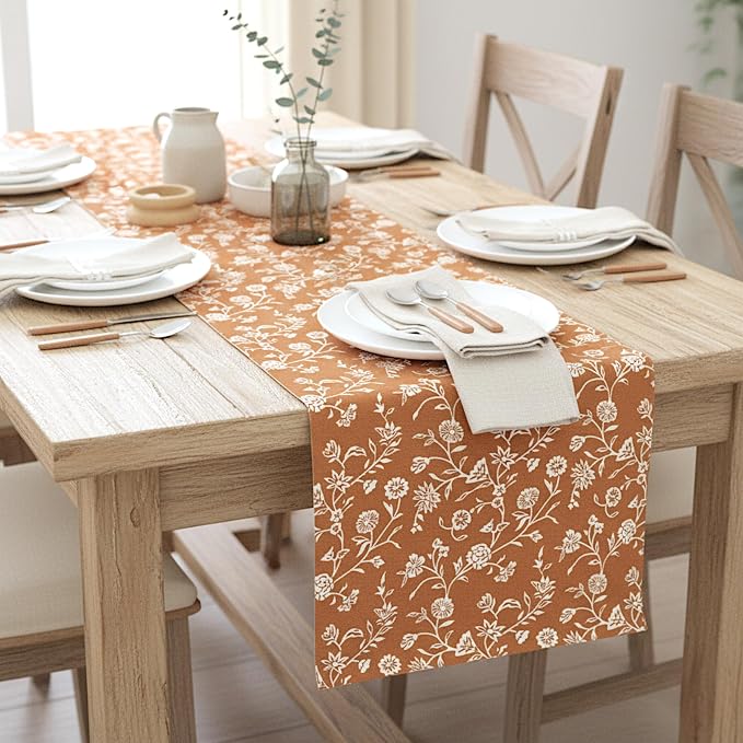 Floral Placemats for Dining Table Vintage Flowers Botanical Design Rustic - Image 5