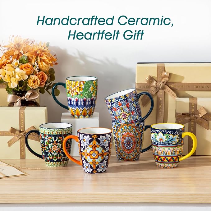 vancasso SIMI 12 oz Coffee Mugs Set of 6, Ceramic Mug - Image 8