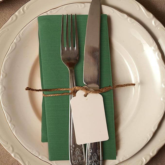 Urban Villa Cloth Napkins Set of 12 20x20 Inches 100% Cotton Napkins Cloth Washable Durable Reusable Absorbent Table Dinner Napkins Cloth for Christmas Parties Hotel Lunch Restaurant Weddings - Green