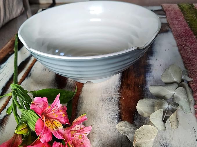 4 XL Gray White bowl set, 12 Pieces Ramen Bowls. Asian Japanese soup with Spoons and Chopsticks. Restaurant Quality Melamine, Large 52 oz for Noodles, Pho, Udon, Thai, Chinese dinnerware, 9 inch