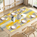 Emvency Table Runner and Placemats Set of 6, Abstract Yellow | Modern Painting by Emvency