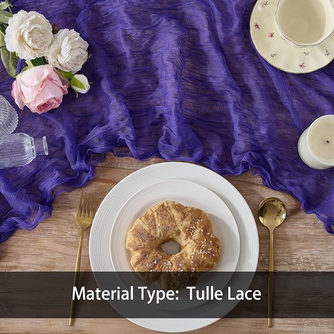 12 Pack Purple Cheesecloth Table Runners, 120 Inch 10Ft Gauze Table Runner - Image 4