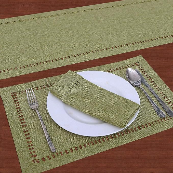 Grelucgo Handcrafted Solid Color Dining Table Runner, Dresser Scarf, - Image 3