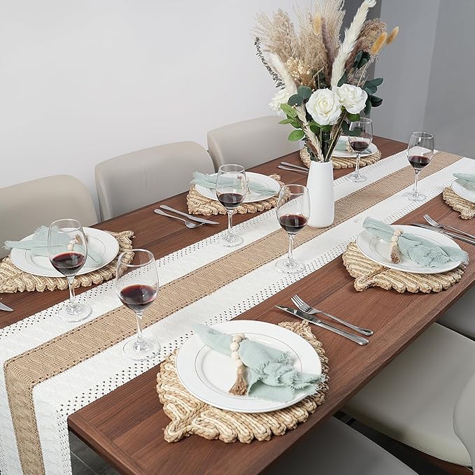 Placemats Set of 4,Natural Leaf-Shaped Charger Plates Handcrafted Fall Placemats for Dining Table Décor
