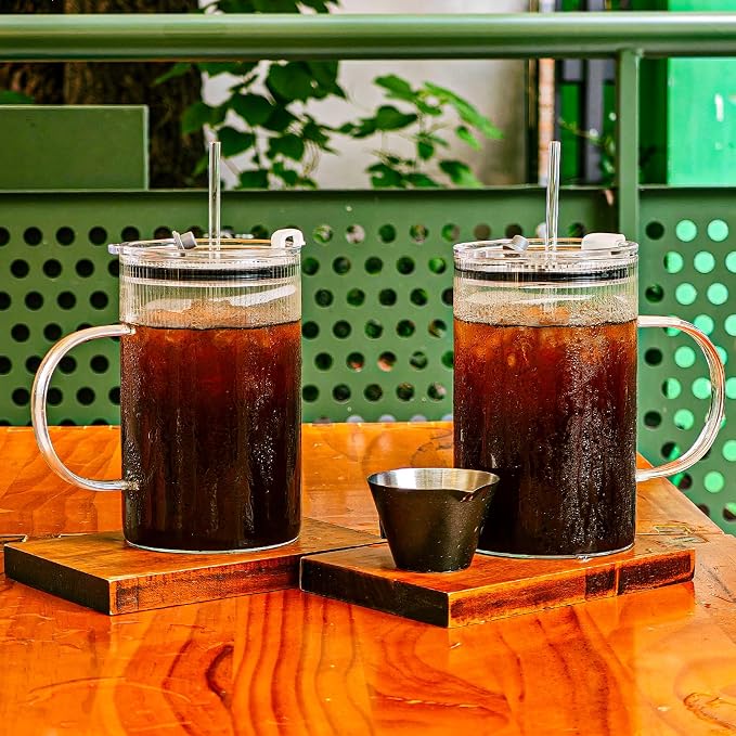 20oz Glass Tumblers with Lids and Straws - Image 7