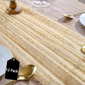 12PC Gold Sparkly Gauze Table Runner 120 Inch 10FT Dining Wedding Baby Shower by YARGEZON