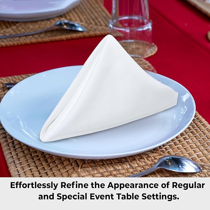 Urban Villa Cloth Napkins White Dinner Napkins Set of 12 (18X18 Inches) 100% Cotton Absorbent Washable Durable Reusable Ideal for Hotel Collection Farmhouse Party Thanksgiving Fall Dinner Napkins