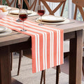 Encasa XO Table Runner, Woven Cotton Dining Runner 13"x94" Franca Orange Stripes by EncasaXO