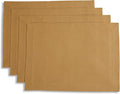 Solino Home Linen Placemats Set of 4 - Caramel Placemats 14 x 19 Inch - 100% Pure Linen Table Place Mats for Spring, Easter - Fete