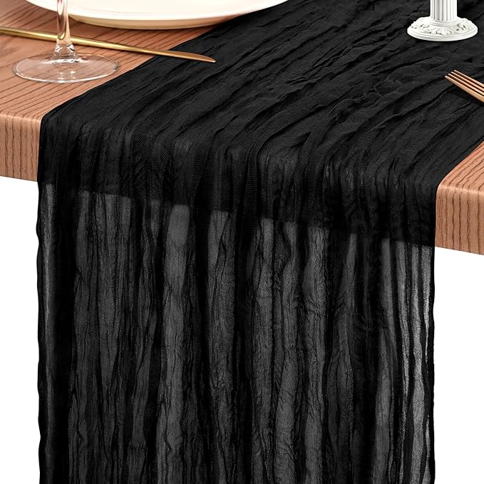 30 Pack Cheesecloth Table Runner 10FT Black Table Runner Boho Gauze Cheese - Image 9