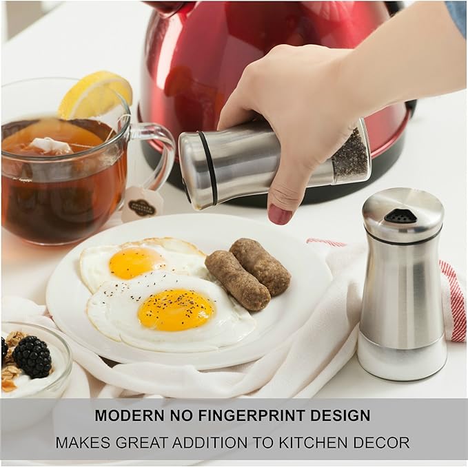 Salt and Pepper Shakers Set with Adjustable Pour Holes by CHEFVANTAGE - Bronze