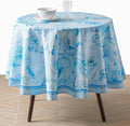 Maison d'Hermine Premium Table Cloth Round Table 100% Cotton 70 Inches Tablecloth Reusable Decorative Everyday Use for Dining Room, Farmhouse, Home, Party, Festive & Wedding - Paisley Blues